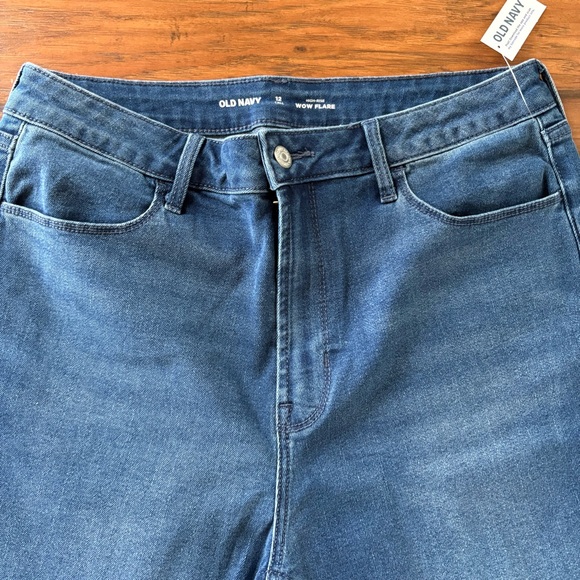 Old Navy Blue Flare Jeans - Classic Retro Fit High Waisted Tall NWT - Picture 9 of 9